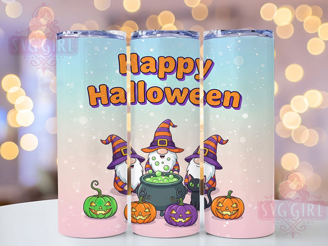 Cute Halloween Gnome Tumbler Wrap, Happy Halloween Sublimation, Cute Gnome Fall Wrap, 20oz Skinny Tumbler Wrap, Spooky Season Drinkware, Trick Or Treat Gnome Design, Autumn Gnome Sublimation Sublimation SvggirlplusArt 