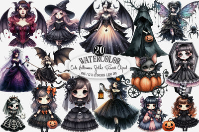 Cute Halloween Gothic Princess Clipart Sublimation SVGista 