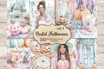 Cute Halloween Junk Journal Kit | Witch Journal Pages SVG GlamArtZhanna 