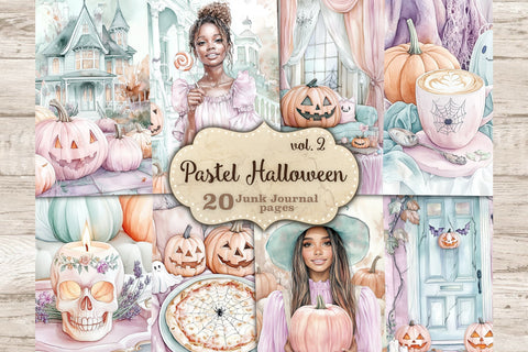 Cute Halloween Junk Journal Kit | Witch Journal Pages SVG GlamArtZhanna 