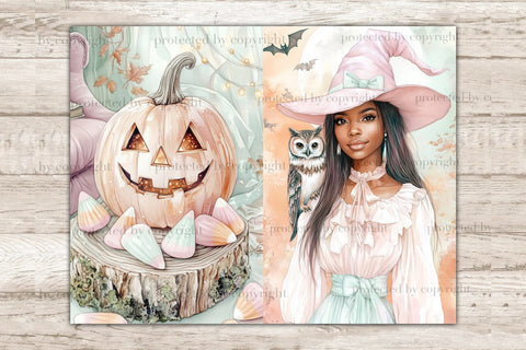 Cute Halloween Junk Journal Kit | Witch Journal Pages SVG GlamArtZhanna 