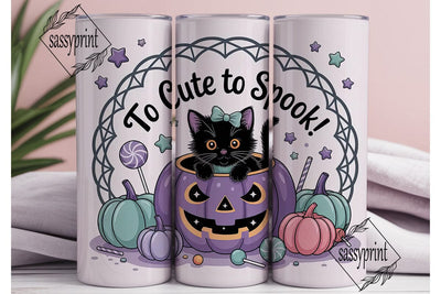 Cute Halloween Kitten 20oz Tumbler Wrap Sublimation sassyprint 