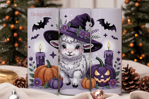Cute Halloween Lamb 20oz Tumbler Wrap Sublimation DesignSVG 