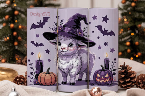 Cute Halloween Lamb 20oz Tumbler Wrap Sublimation DesignSVG 