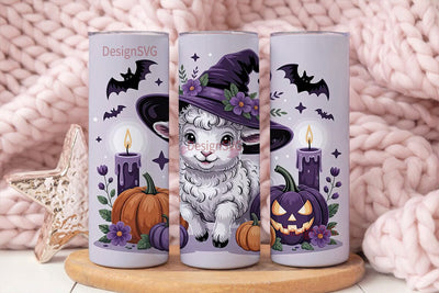 Cute Halloween Lamb 20oz Tumbler Wrap Sublimation DesignSVG 