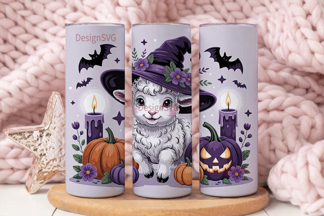 Cute Halloween Lamb 20oz Tumbler Wrap Sublimation DesignSVG 