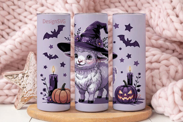 Cute Halloween Lamb 20oz Tumbler Wrap Sublimation DesignSVG 