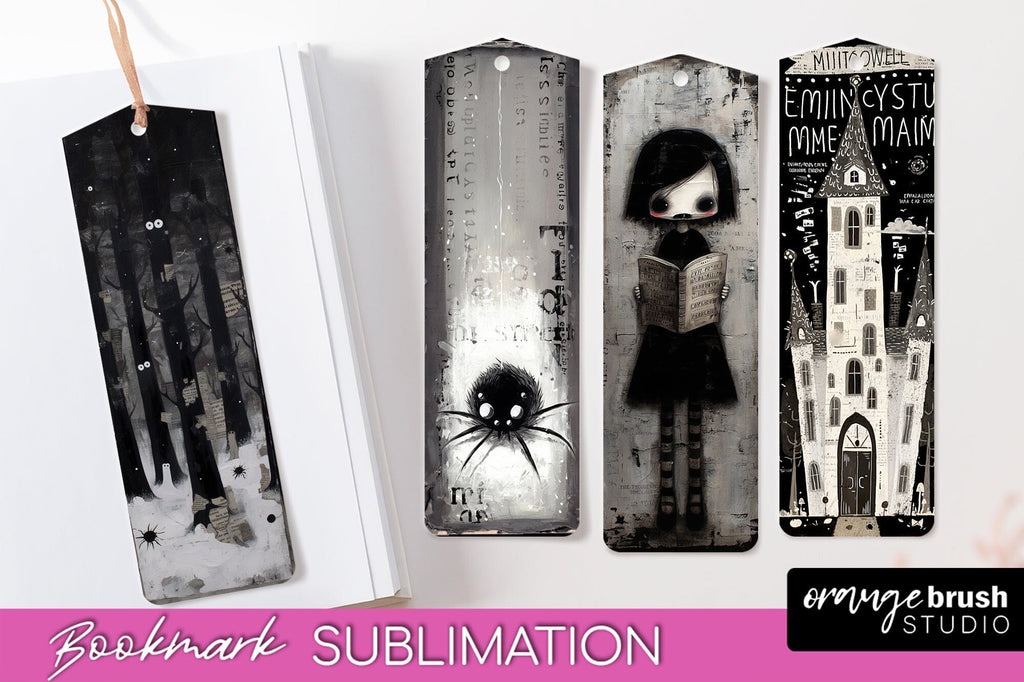 Cute Halloween Printable Bookmarks - Gothic Bookmark PNG - So Fontsy
