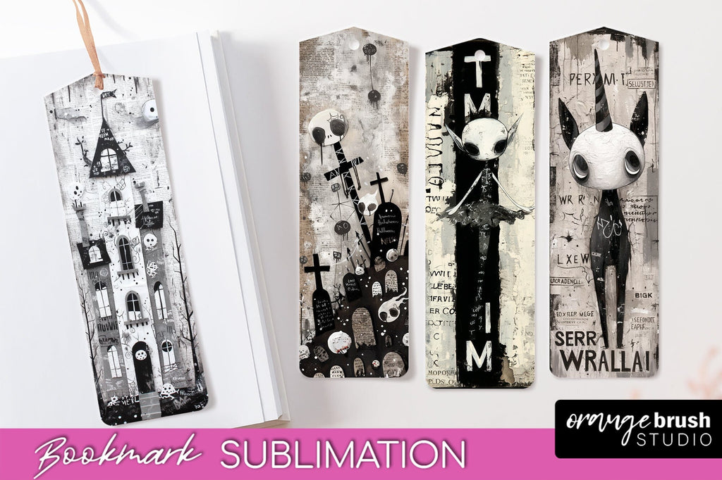 Cute Halloween Printable Bookmarks - Gothic Bookmark PNG - So Fontsy