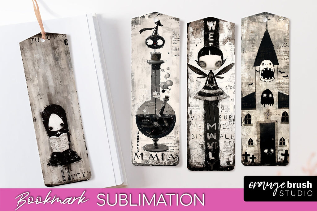 Cute Halloween Printable Bookmarks - Gothic Bookmark PNG - So Fontsy