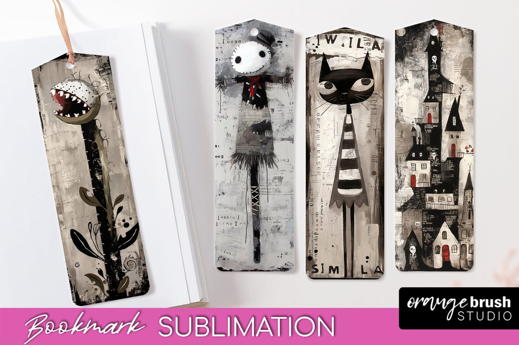 Cute Halloween Printable Bookmarks - Gothic Bookmark PNG - So Fontsy