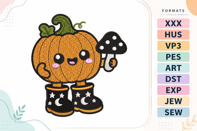 Cute Halloween Pumpkin Character Embroidery Design Embroidery/Applique DESIGNS sg embroidery 