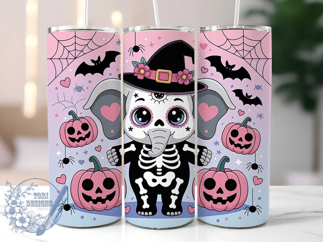 Cute Halloween Pumpkin Elephant Tumbler Wrap, Fall Pumpkin Wrap, Autumn Sublimation Cup, 20Oz Tumbler Design, Cute Animal Drinkware, Seasonal Party Cup, Harvest Theme Wrap Sublimation ToriDesigns 