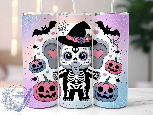 Cute Halloween Pumpkin Elephant Tumbler Wrap, Fall Pumpkin Wrap, Autumn Sublimation Cup, 20Oz Tumbler Design, Cute Animal Drinkware, Seasonal Party Cup, Harvest Theme Wrap Sublimation ToriDesigns 