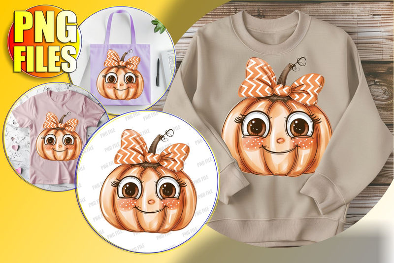 Cute Halloween Pumpkin with Bow Design for Sublimation Sublimation afrosvg 