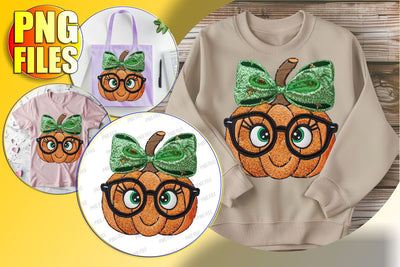 Cute Halloween Pumpkin with Bow Sublimation PNG Design Sublimation afrosvg 