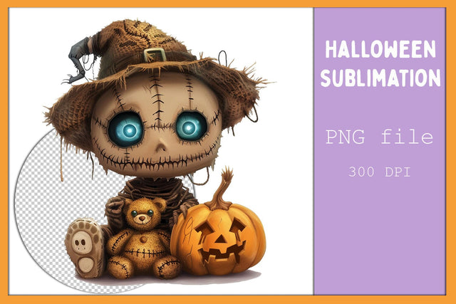 Cute halloween scarecrow sublimation, Kids halloween png Sublimation AnastasiyaArtDesign 