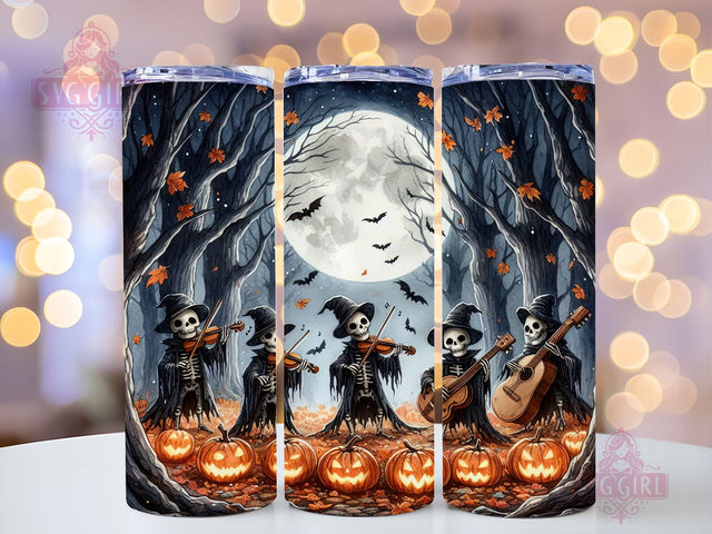 Cute Halloween Skeleton 20oz Tumbler Wrap Sublimation Design, Straight Tapered Tumbler Wrap, Halloween Tumbler Png, Instant Digital Download Sublimation SvggirlplusArt 