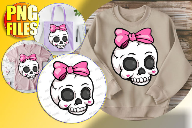 Cute Halloween Skull Design for Sublimation - Coquette Bow Sublimation afrosvg 