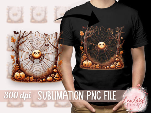 Cute Halloween Spider Sublimation PNG Sublimation Luvleigh Digitals 