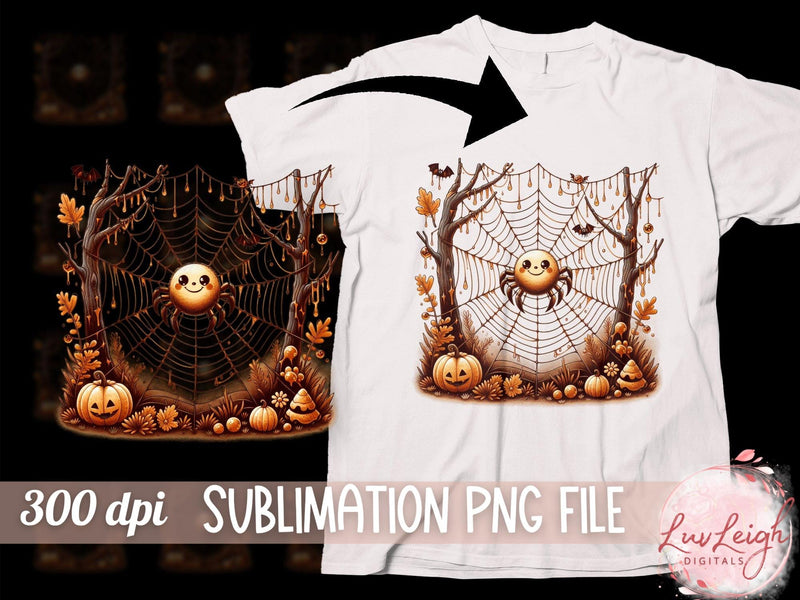 Cute Halloween Spider Sublimation PNG Sublimation Luvleigh Digitals 