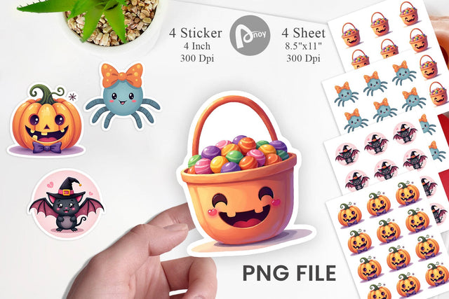 Cute Halloween Sticker Sublimation artnoy 