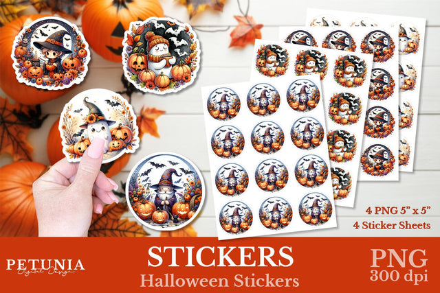 Cute Halloween Stickers | Halloween Stickers Sublimation Petunia Digital Design 
