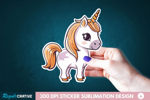 Cute Halloween Unicorn Sticker Clipart Sublimation Regulrcrative 