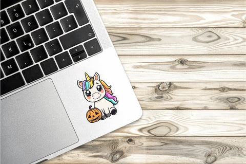 Cute Halloween Unicorn Stickers Bundle Sublimation Regulrcrative 
