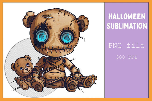 Cute halloween voodoo doll sublimation, Kids halloween png Sublimation AnastasiyaArtDesign 