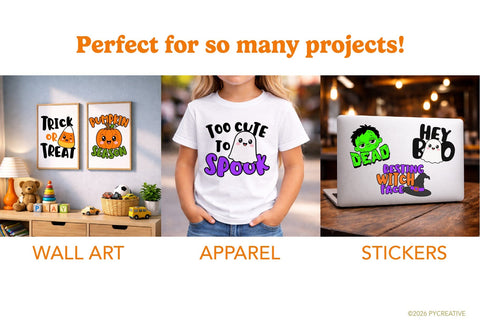 Cute Halloween Word Art Clipart SVG PNG SVG Patty Young Creative 