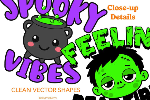 Cute Halloween Word Art Clipart SVG PNG SVG Patty Young Creative 