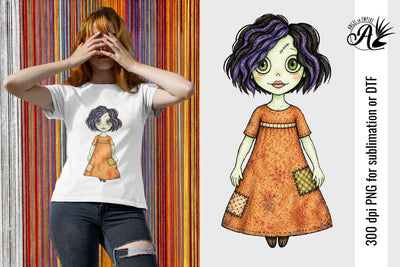 Cute Halloween zombie girl PNG for sublimation Sublimation Angel on Empire 