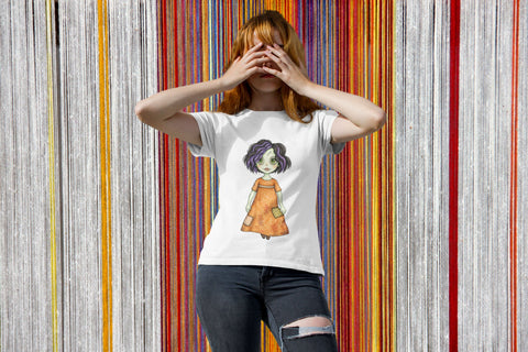 Cute Halloween zombie girl PNG for sublimation Sublimation Angel on Empire 