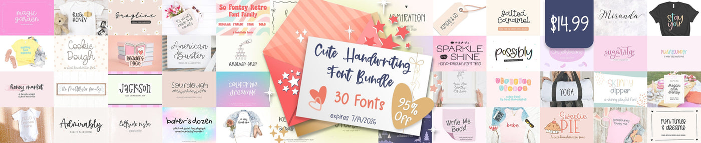 Cute Handwriting Font Bundle [Reg. $302.99] 95% Off