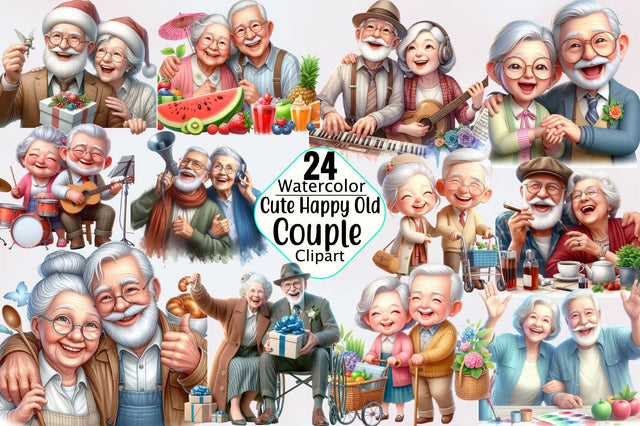 Cute Happy Old Couple Sublimation Sublimation SVGArt 