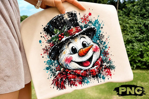 Cute Happy Snowman Christmas PNG Design SVG DesignDestine 
