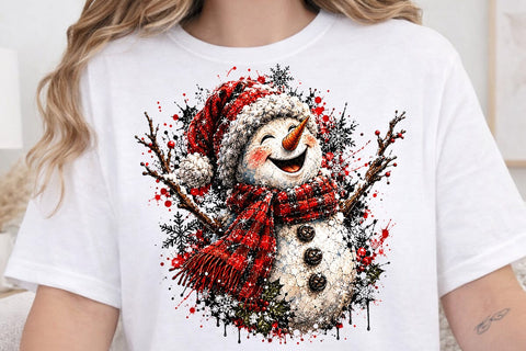 Cute Happy Snowman Christmas PNG Design SVG DesignDestine 