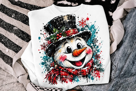 Cute Happy Snowman Christmas PNG Design SVG DesignDestine 