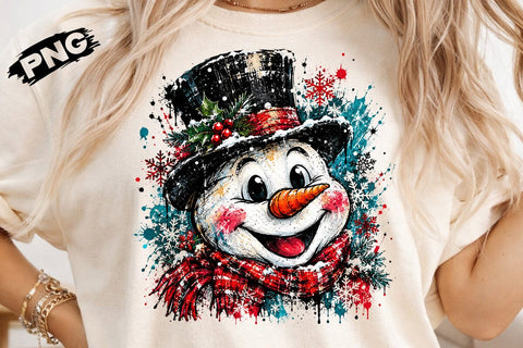 Cute Happy Snowman Christmas PNG Design SVG DesignDestine 