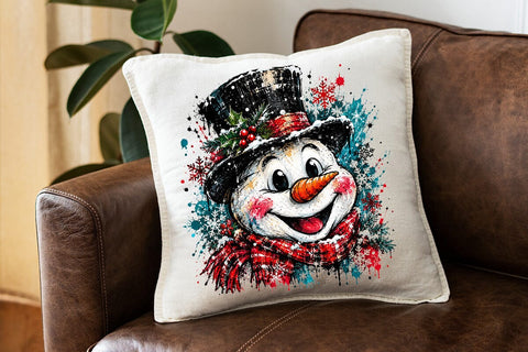 Cute Happy Snowman Christmas PNG Design SVG DesignDestine 