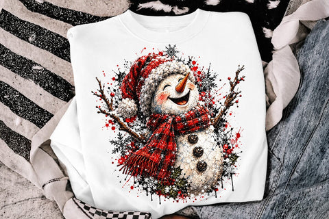 Cute Happy Snowman Christmas PNG Design SVG DesignDestine 