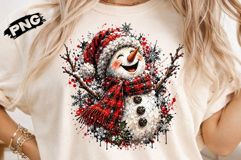 Cute Happy Snowman Christmas PNG Design SVG DesignDestine 