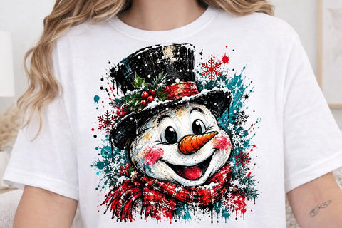 Cute Happy Snowman Christmas PNG Design SVG DesignDestine 