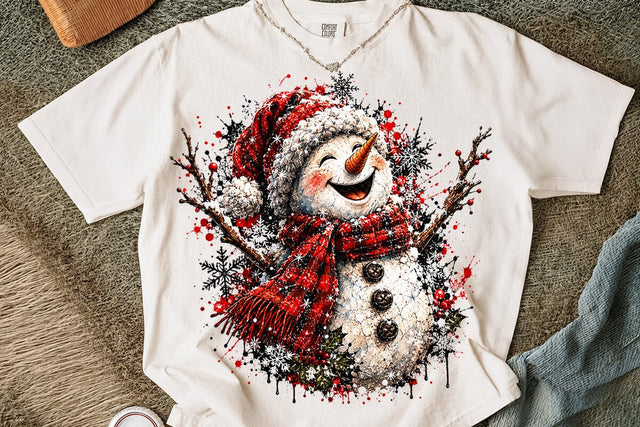 Cute Happy Snowman Christmas PNG Design SVG DesignDestine 
