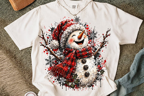 Cute Happy Snowman Christmas PNG Design SVG DesignDestine 