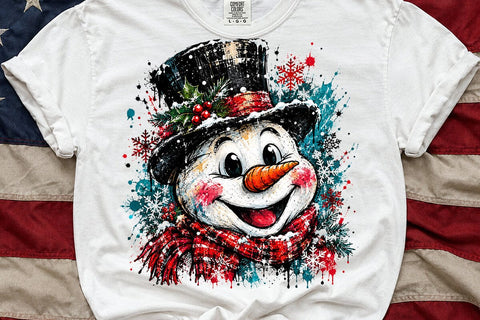 Cute Happy Snowman Christmas PNG Design SVG DesignDestine 