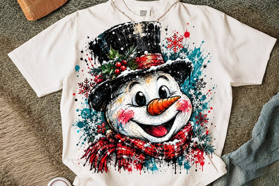 Cute Happy Snowman Christmas PNG Design SVG DesignDestine 