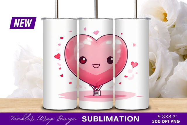 Cute heart balloon tumbler png for valentine Sublimation Regulrcrative 