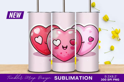 Cute heart characters illustration tumbler png Sublimation Regulrcrative 